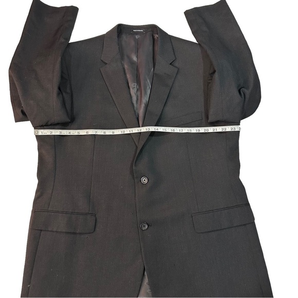 Pronto Uomo Platinum Charcoal Grey 2 Button 100% Wool Formal Suit Jacket Sz 48L - Picture 8 of 13